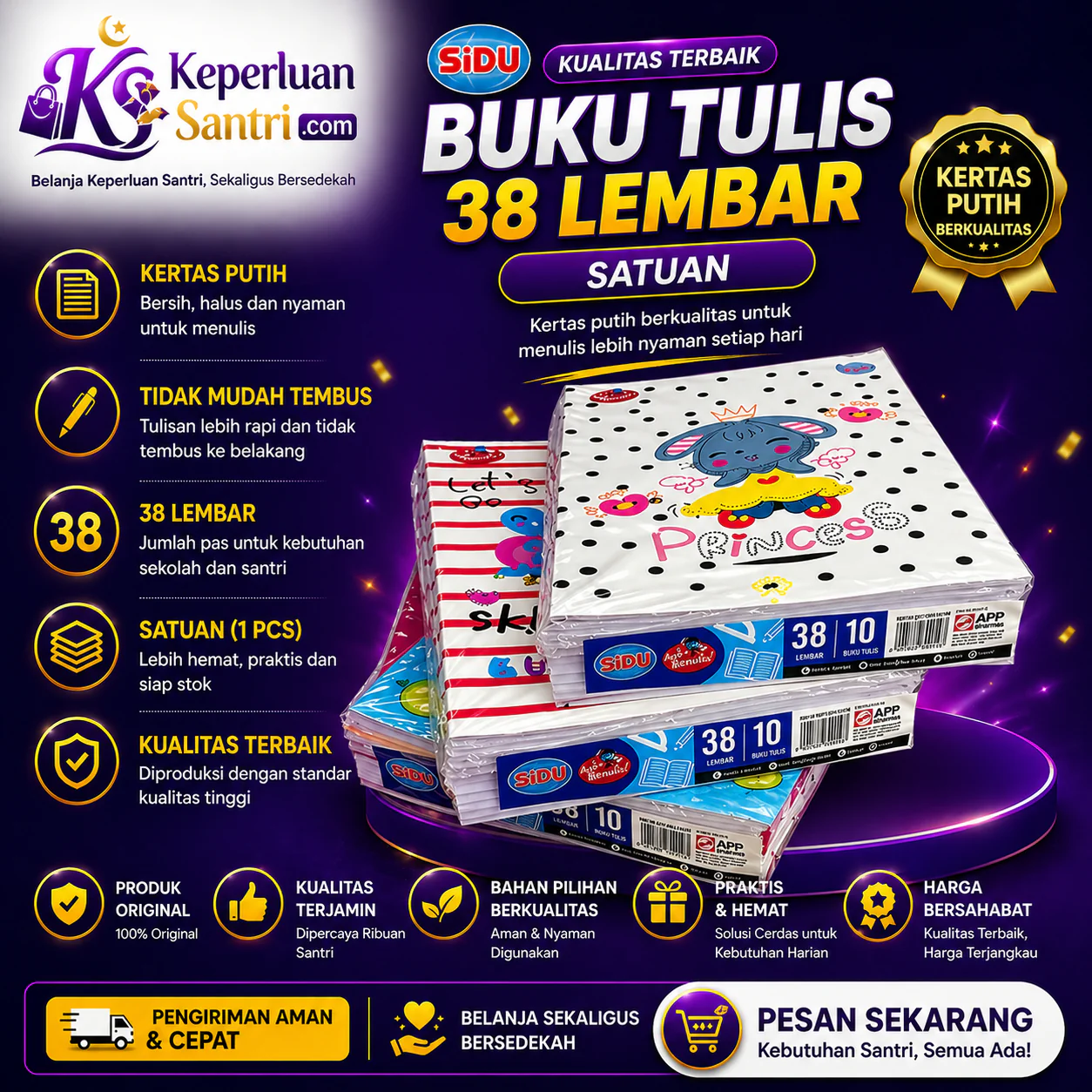 Buku Tulis SIDU 38 Lembar – Satuan
