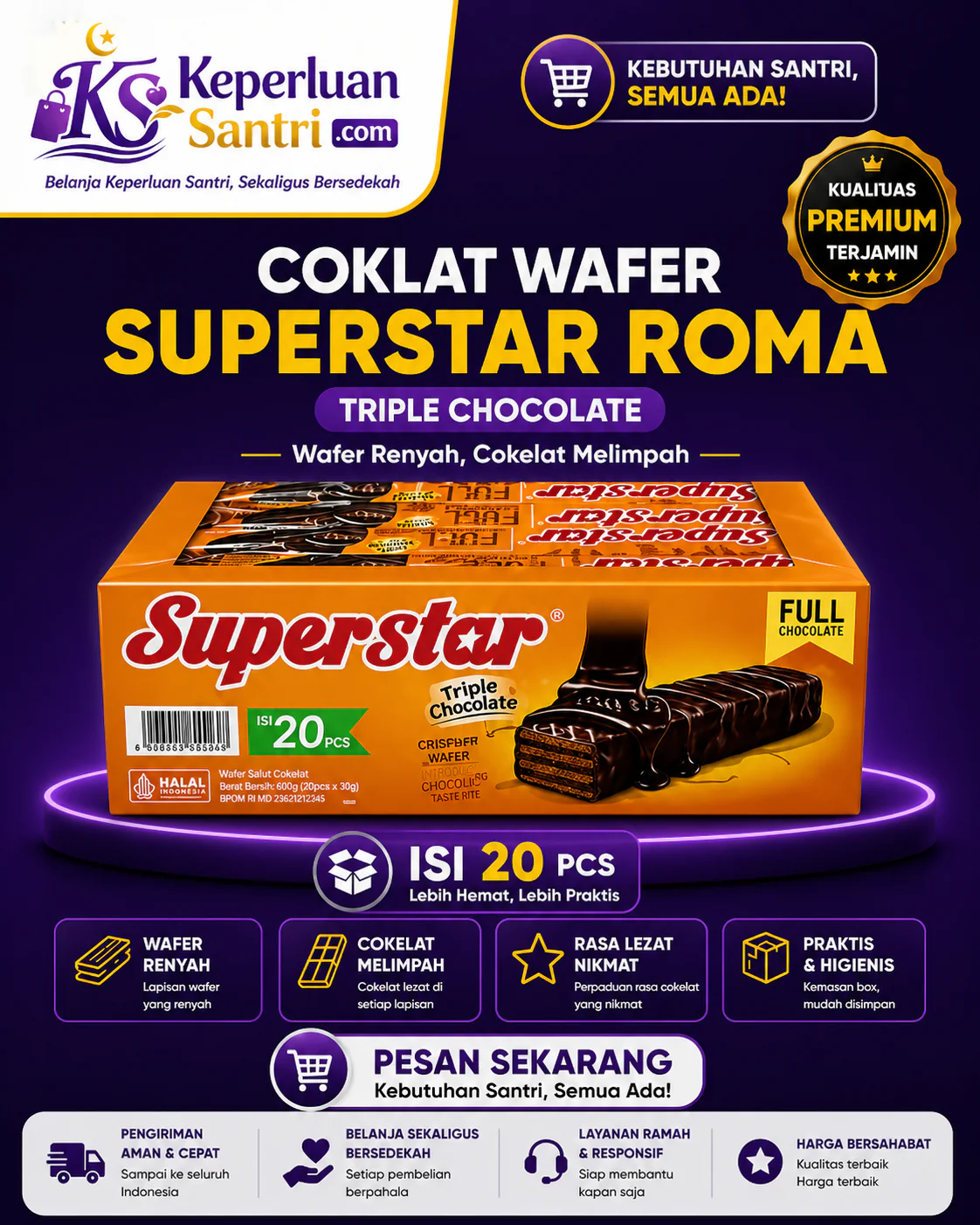 Superstar Roma Triple Chocolate – Per Pack Isi 20 Pcs