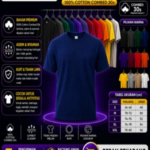 Kaos Polos Lengan Pendek