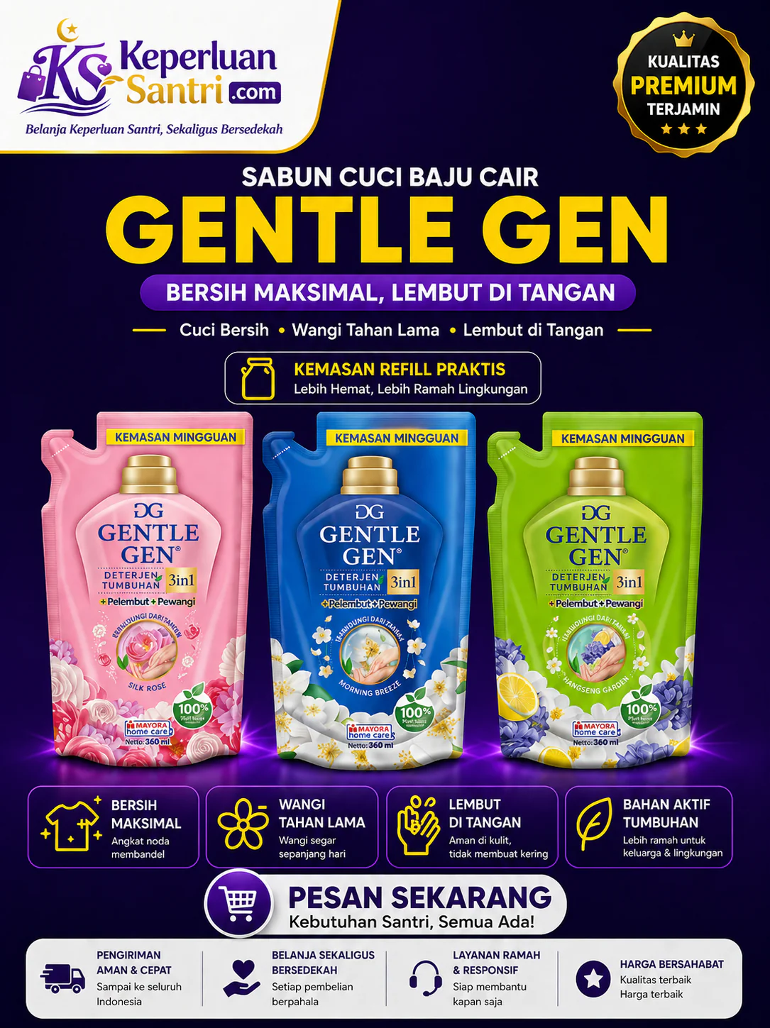 Sabun Cuci Baju Cair GENTLE GEN Refill Pack