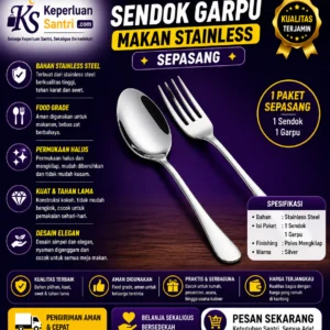 Sendok Garpu Makan Stainless (Paket Sepasang)