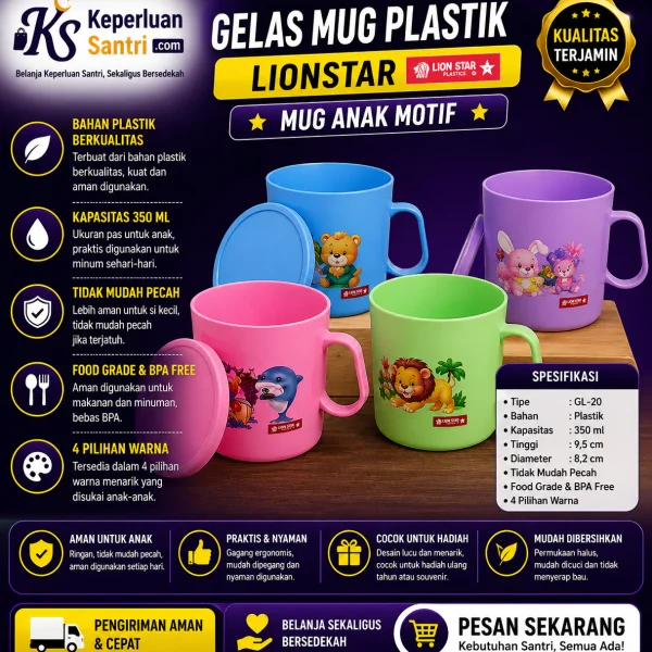 Gelas Mug Plastik Lionstar