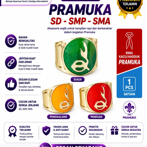 Penjepit Dasi Kacu Pramuka SD SMP SMA