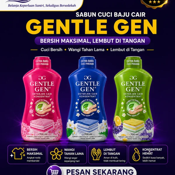 Sabun Cuci Baju Cair Gentle Gen Botol 700ml