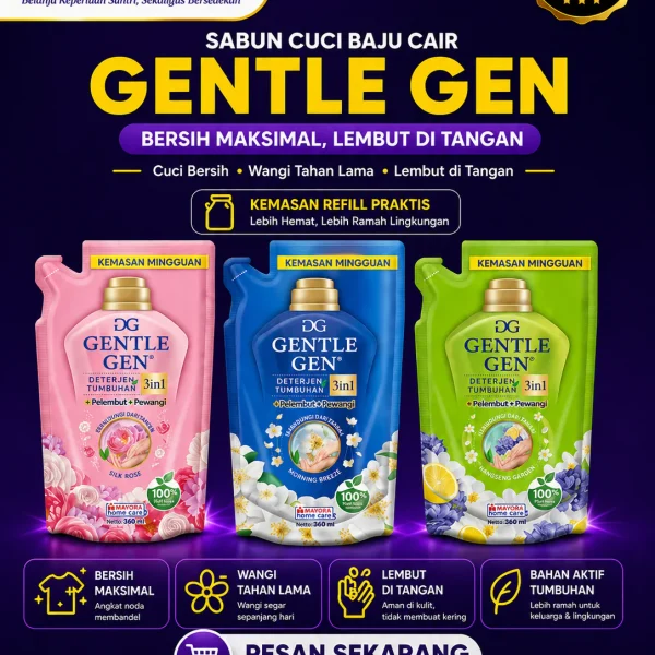 Sabun Cuci Baju Cair Gentle Gen refill 360ml